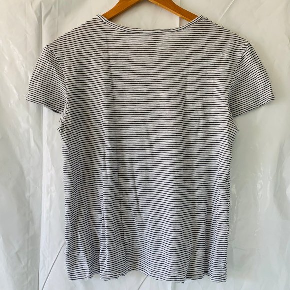 Embroidered Saying Horizontal Stripe Soft Crew Tee - Picture 8 of 8